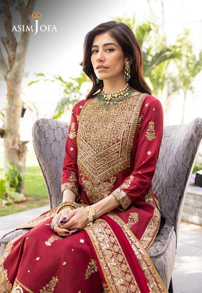 AJJH-02 EMBROIDERED RAW SILK 3 PCS