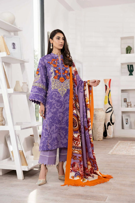 3 PIECE PRINTED EMBROIDERED SUIT