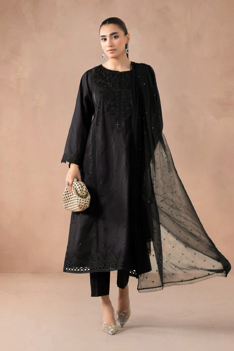 3 Piece Embroidered Self Jacquard Suit