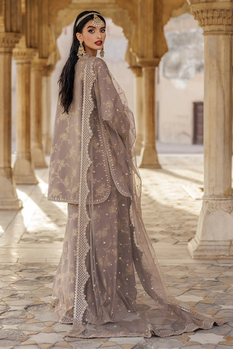 3-PC EMBROIDERED RAW-SILK SUIT CMA-5-043