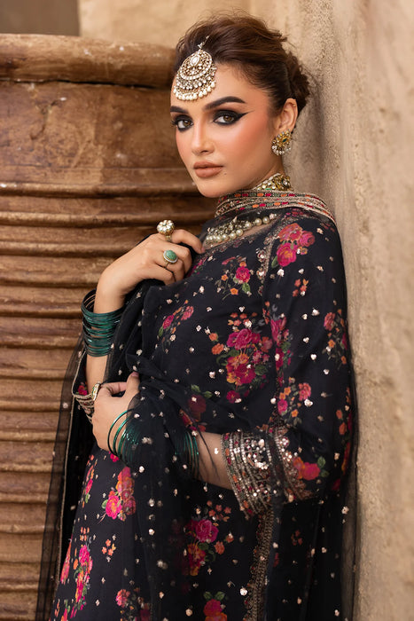 3-PC EMBROIDERED RAW-SILK SUIT CMA-5-029A