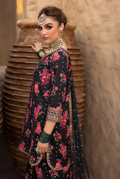 3-PC EMBROIDERED RAW-SILK SUIT CMA-5-029A