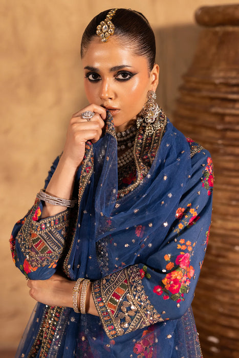 3-PC EMBROIDERED RAW-SILK SUIT CMA-5-031