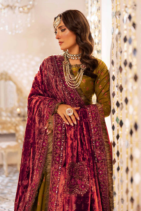 3 Piece Embroidered Raw Silk Suit | SF-W24-26