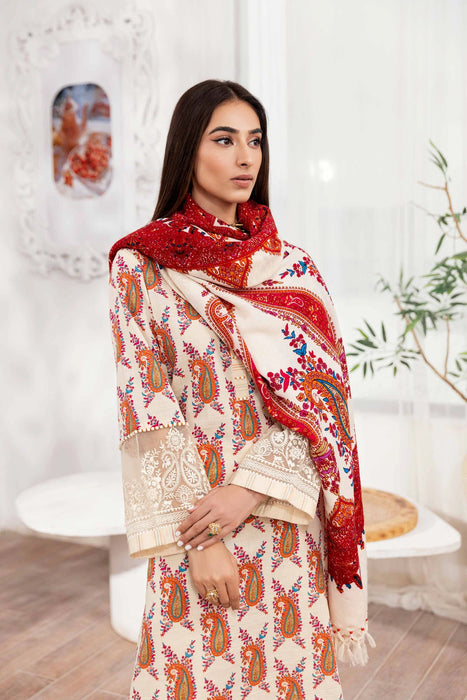 3 PIECE PRINTED EMBROIDERED SUIT