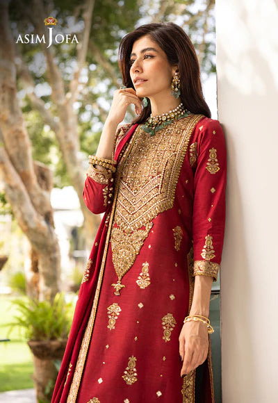 AJJH-02 EMBROIDERED RAW SILK 3 PCS