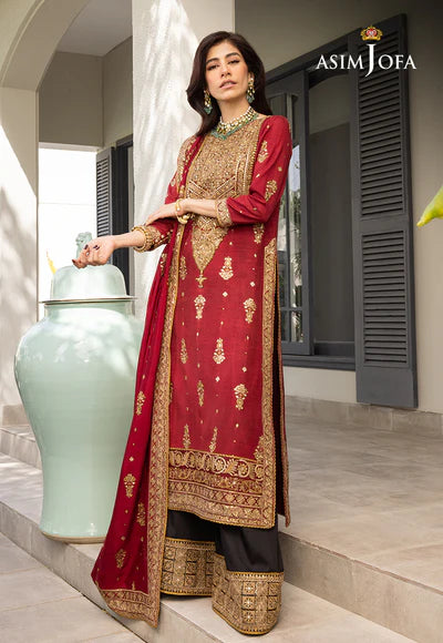 AJJH-02 EMBROIDERED RAW SILK 3 PCS