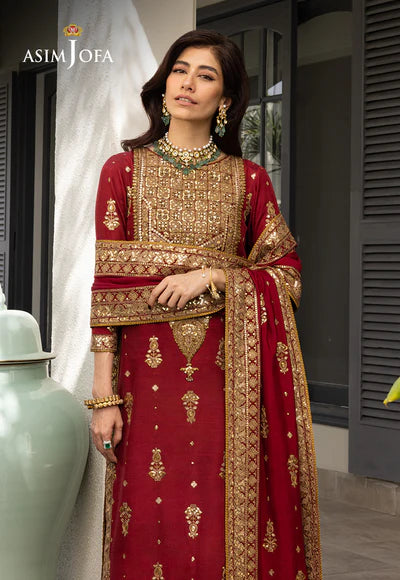 AJJH-02 EMBROIDERED RAW SILK 3 PCS