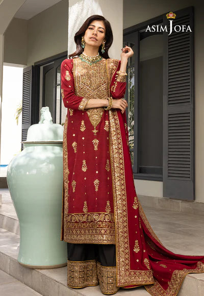 AJJH-02 EMBROIDERED RAW SILK 3 PCS