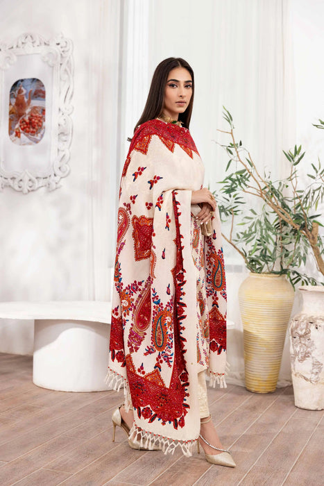 3 PIECE PRINTED EMBROIDERED SUIT