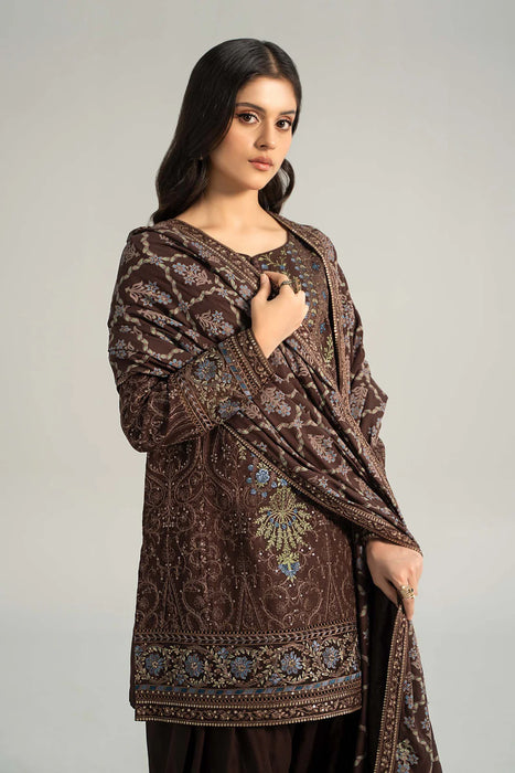 3 Piece Embroidered Khaddar Suit | DW-W24-12