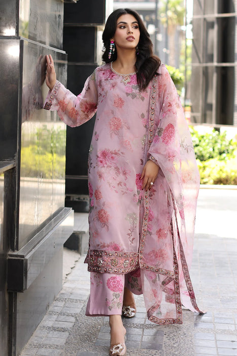 3-PC Embroidered Organza Shirt with Organza Dupatta and Trouser CMA-4-017