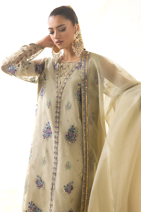 3-PC Embroidered Organza Shirt with Organza Dupatta and Trouser CMA-4-24