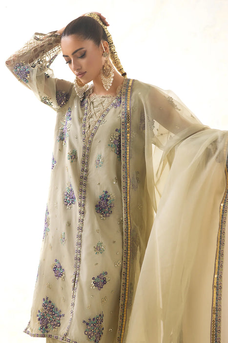 3-PC Embroidered Organza Shirt with Organza Dupatta and Trouser CMA-4-24