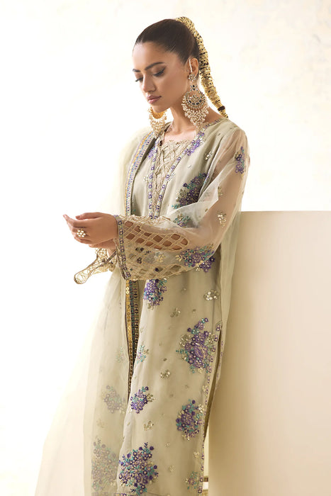 3-PC Embroidered Organza Shirt with Organza Dupatta and Trouser CMA-4-24