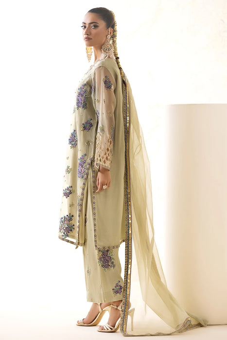 3-PC Embroidered Organza Shirt with Organza Dupatta and Trouser CMA-4-24