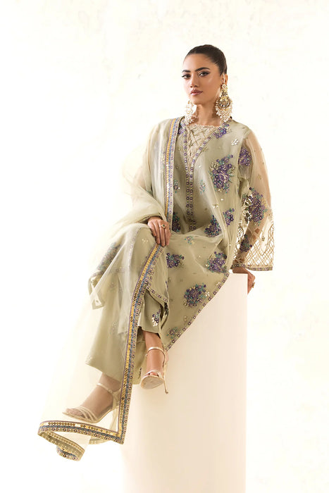 3-PC Embroidered Organza Shirt with Organza Dupatta and Trouser CMA-4-24