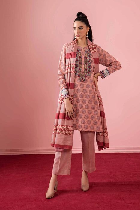 3 PIECE PRINTED EMBROIDERED SUIT