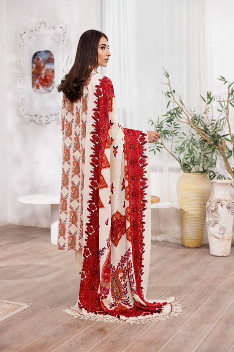 3 PIECE PRINTED EMBROIDERED SUIT