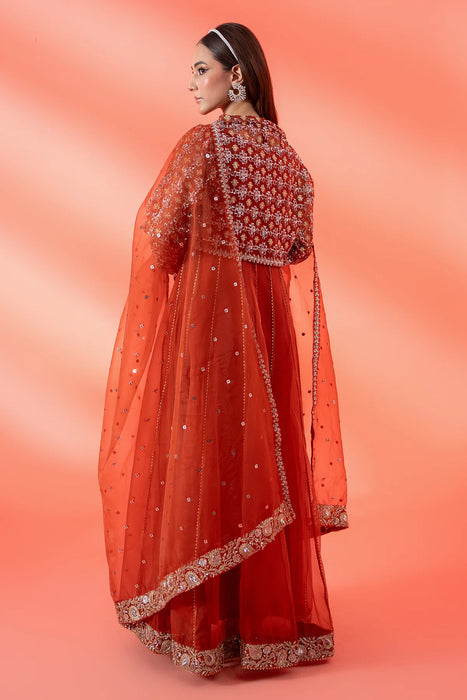 Embroidered Organza Shirt with Embroidered Organza Dupatta and Trouser CMA-4-01A 3-PC