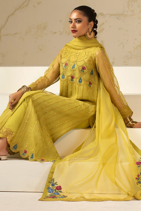 3-PC Embroidered Organza Shirt with Embroidered Organza Dupatta and Trouser CMA-4-33