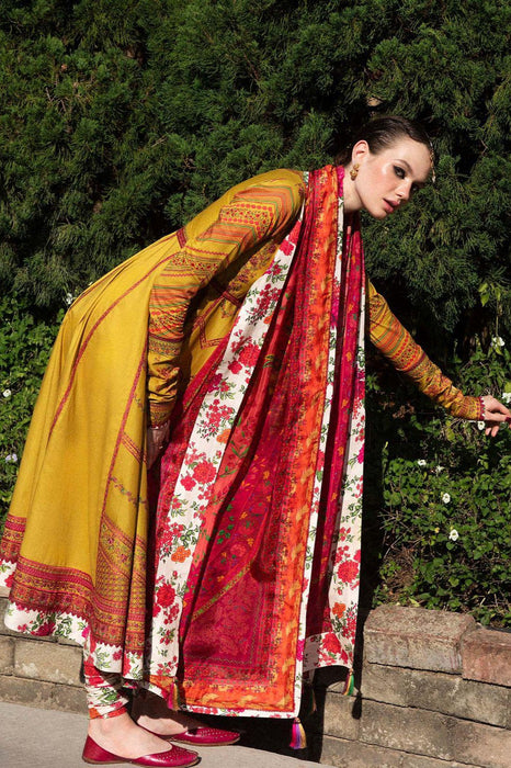 Hussain Rehar 3pc Lawn kalidar suit With Silk Dupatta- pakistani formal party wear