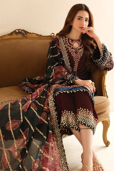 Embroided Velvet Formal VF- 2038