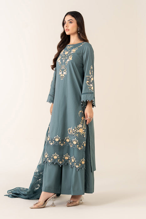 3 Piece Embroidered Dobby Suit