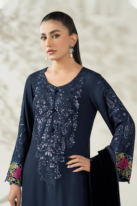 3 Piece Embroidered Linen Suit