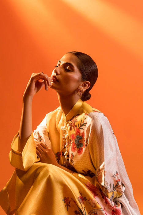Stitched Satin Printed Shirt + Bottom