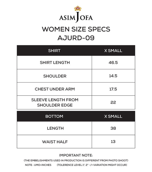 AJURD-09 EMBROIDERED LAWN 3 PCS