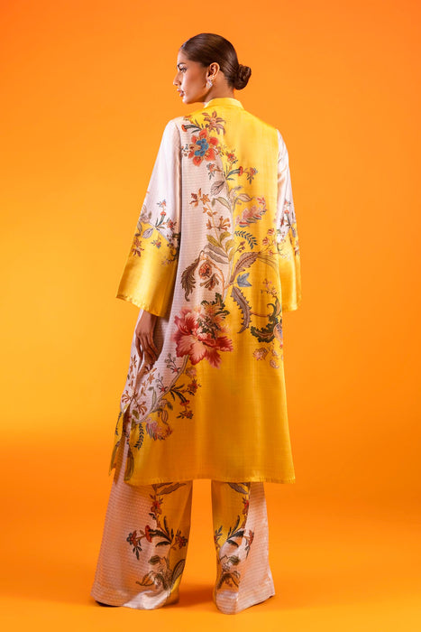 Stitched Satin Printed Shirt + Bottom